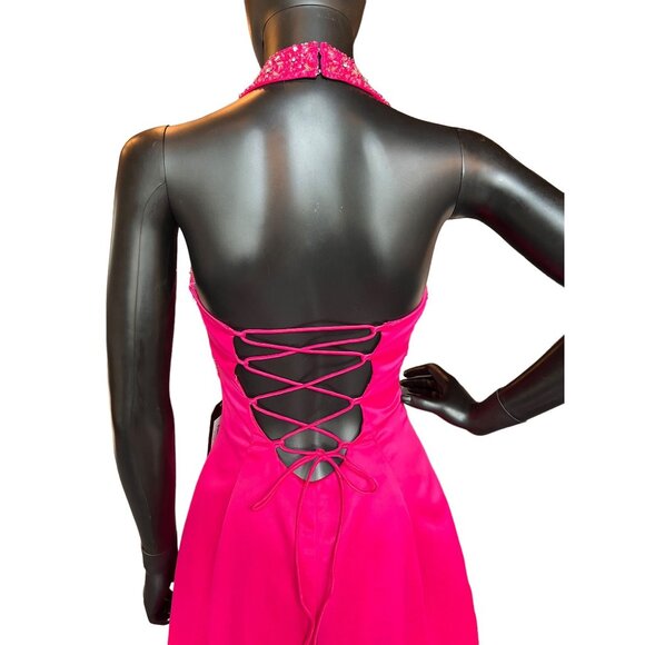 Hot Pink Prom Maxi Formal Dress - City Triangles - Picture 7 of 8